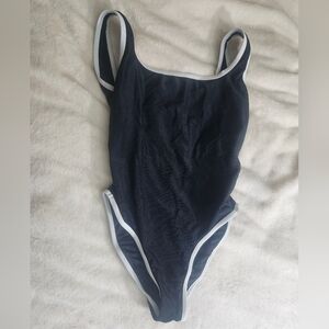 LainSnow Black One Piece with White Accents